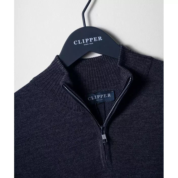 Clipper Milan stickad tröja med dragkedjan, Dark navy, large image number 5