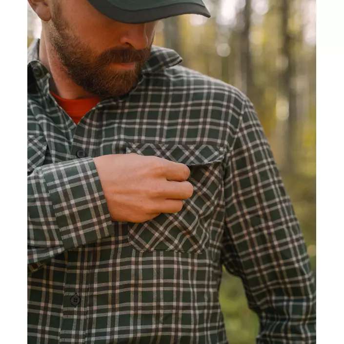 Pinewood Lappland skjorte med uld, Moss Green/Light Khaki, large image number 6