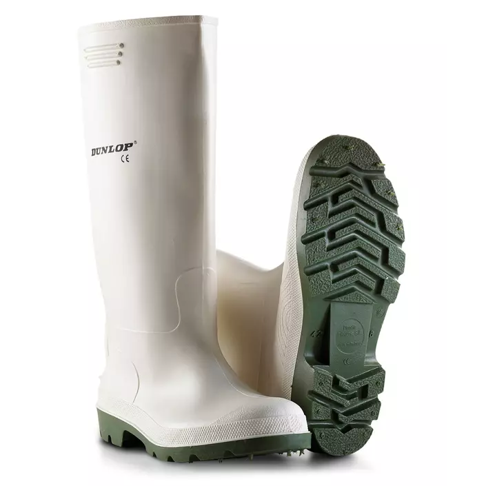 Dunlop Pricemastor rubber boots, White/Green, large image number 0