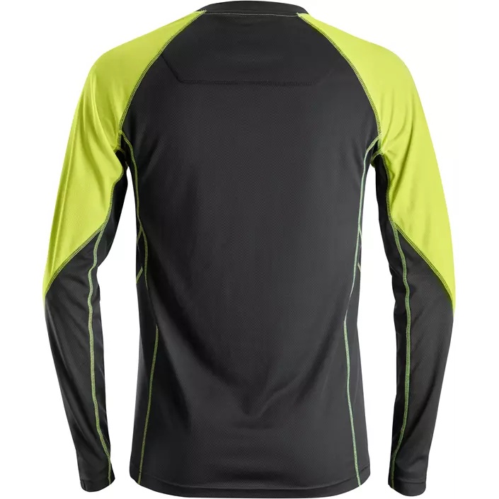 Snickers AllroundWork long-sleeved T-shirt, Black/Neon Yellow, large image number 2