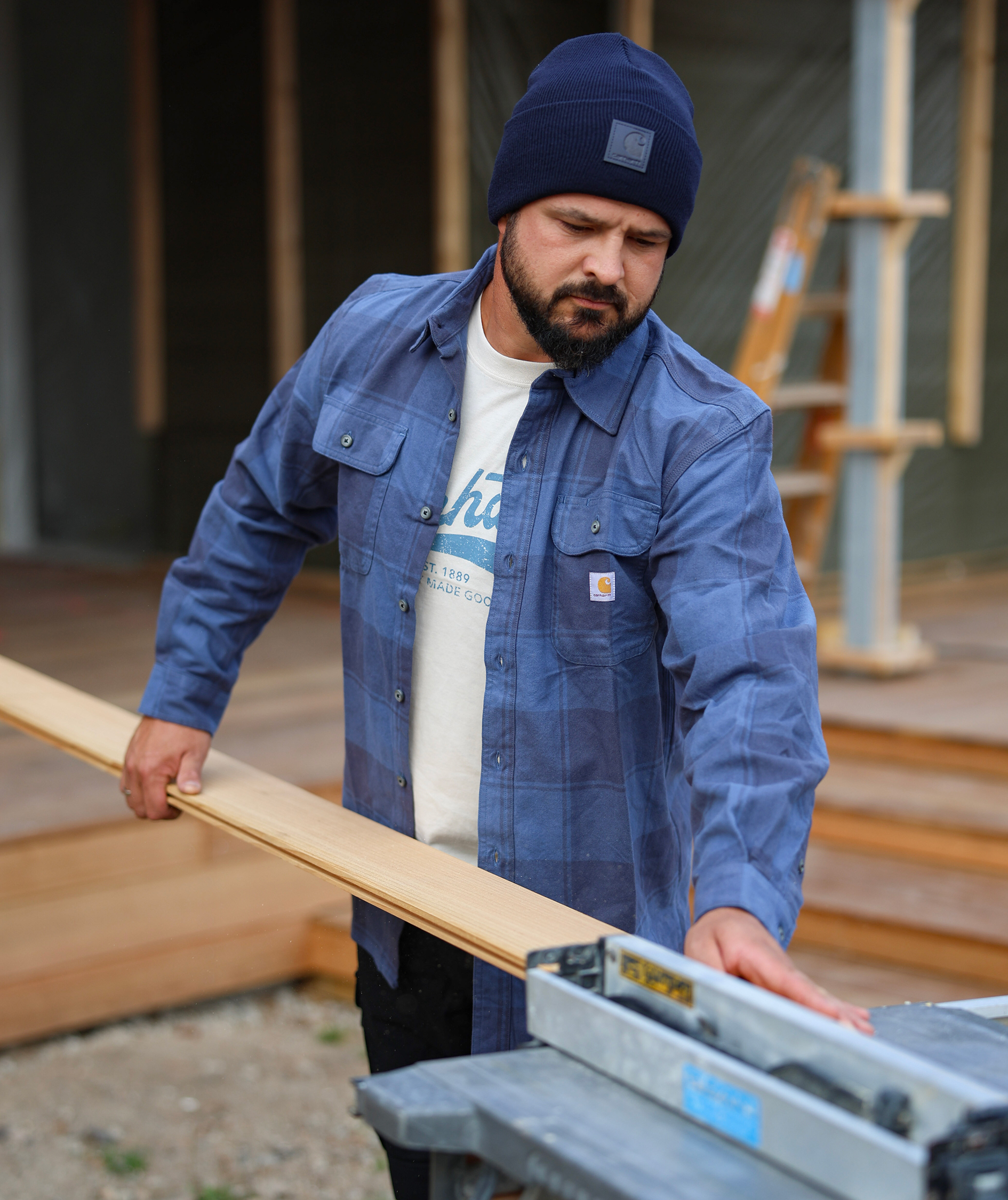 Carhartt flanellskjorta, Navy, large image number 3