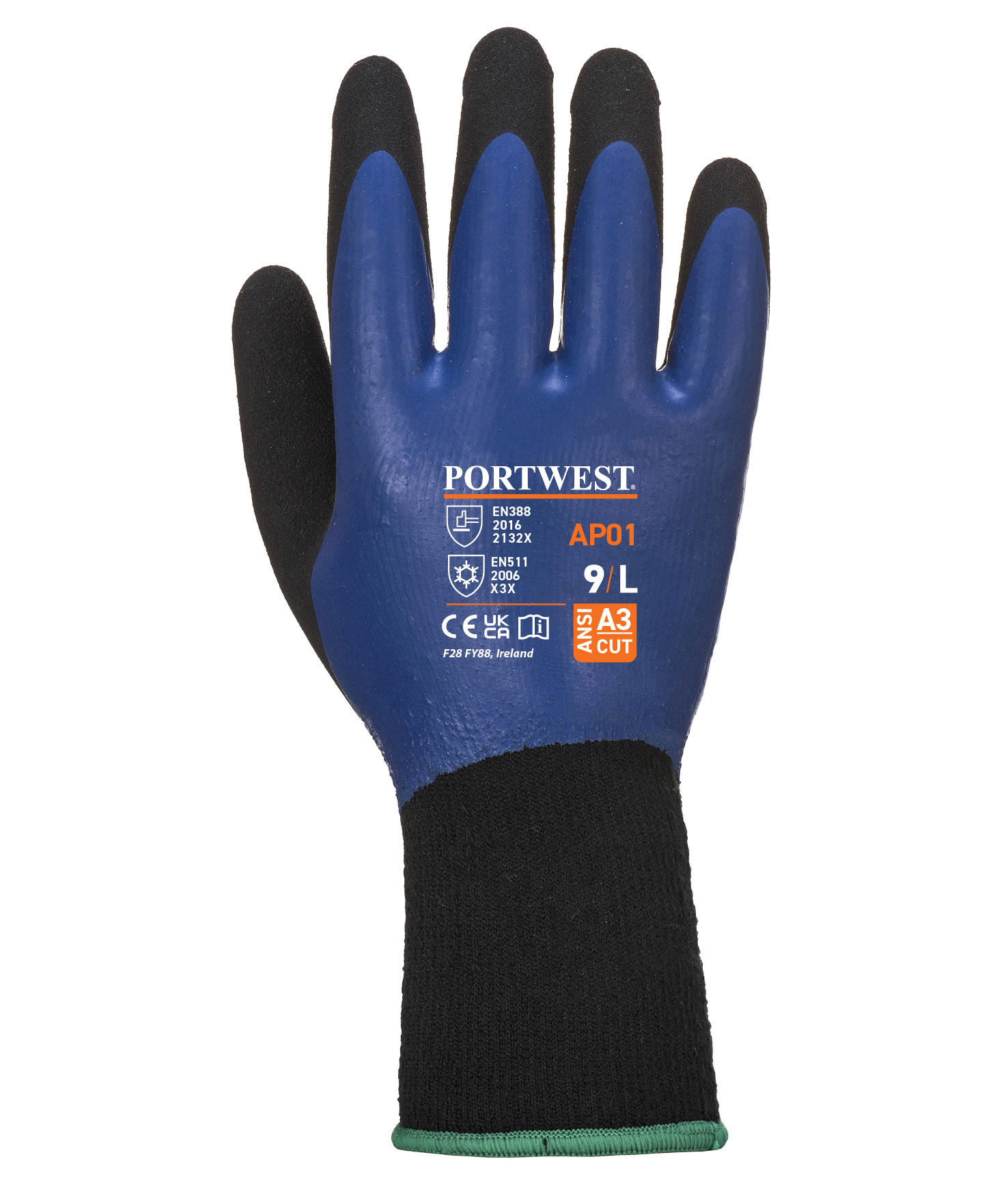 Portwest AP01 Thermo Pro work gloves, Blue/Black, large image number 0