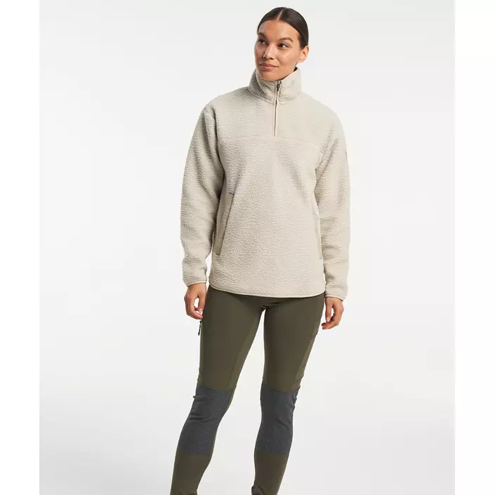 Tenson Yoke halfzip pälsfibertröja dam, Sand, large image number 1