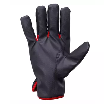Kramp winter gloves in PU synthetic leather / spandex, Black/Red