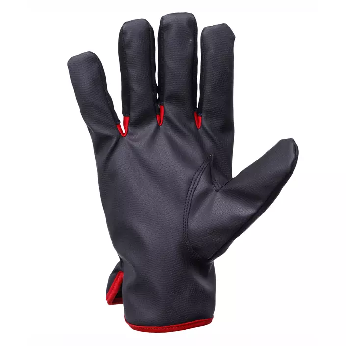 Kramp winter gloves in PU synthetic leather / spandex, Black/Red, large image number 1