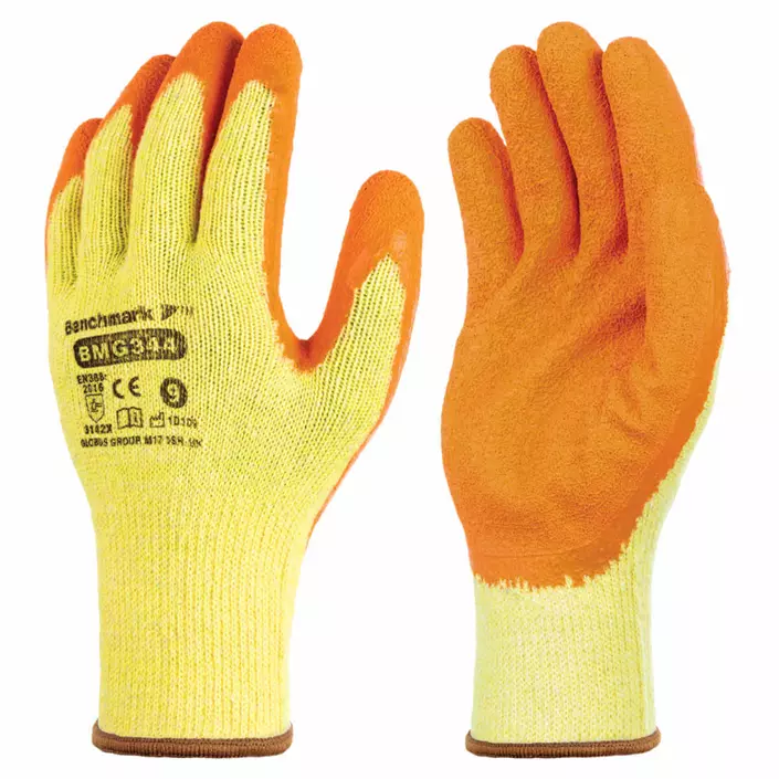 Benchmark BMG344 work gloves (box with 120 pairs), Yellow/Orange, large image number 1