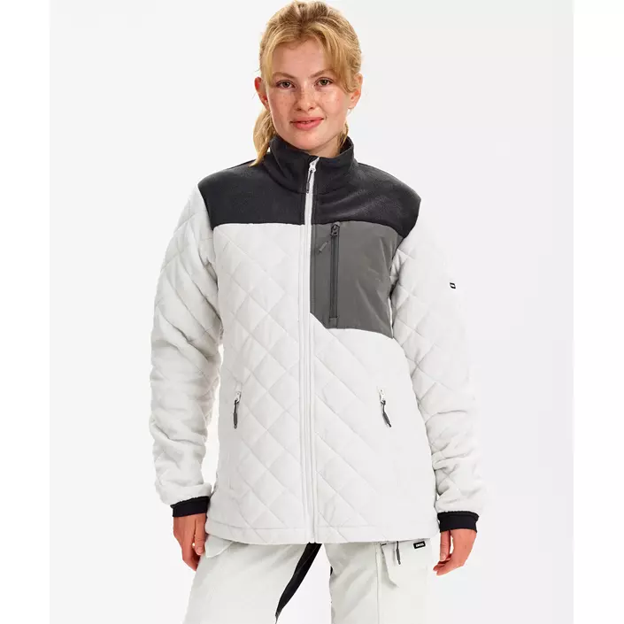 Engel Entire vatteret dame fleecejakke, Bone White/Anthracite Grey, large image number 1