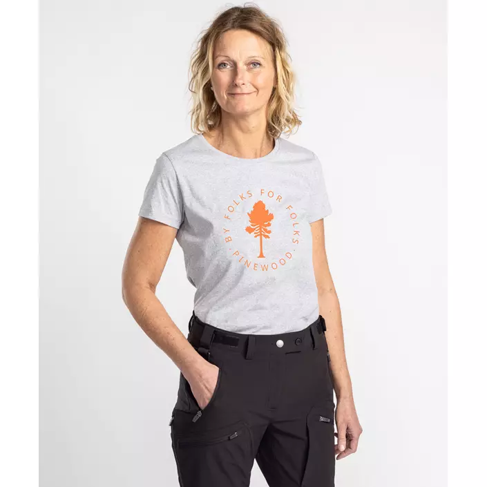 Pinewood Tree dame T-shirt, Light Grey Melange, large image number 1