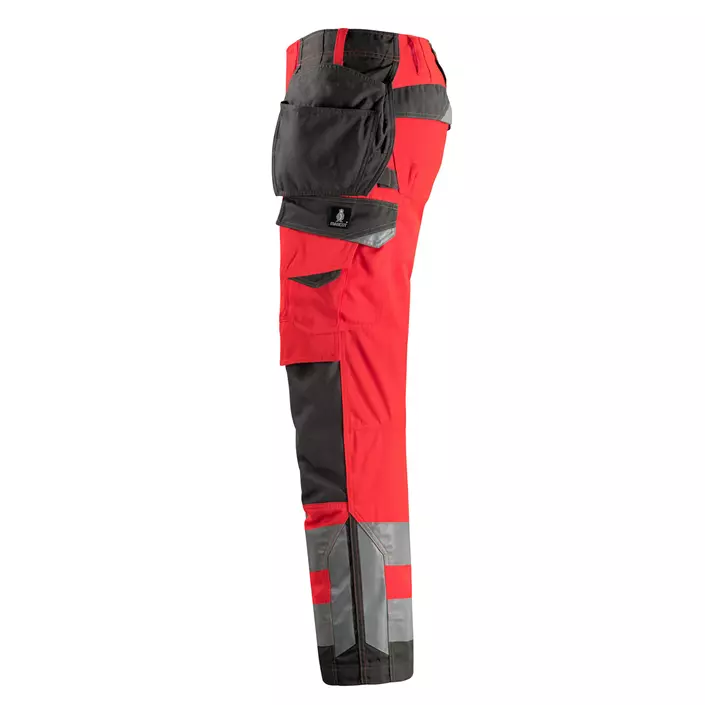 Mascot Safe Supreme Wigan håndverksbukse, Hi-vis rød/Mørk antrasitt, large image number 1