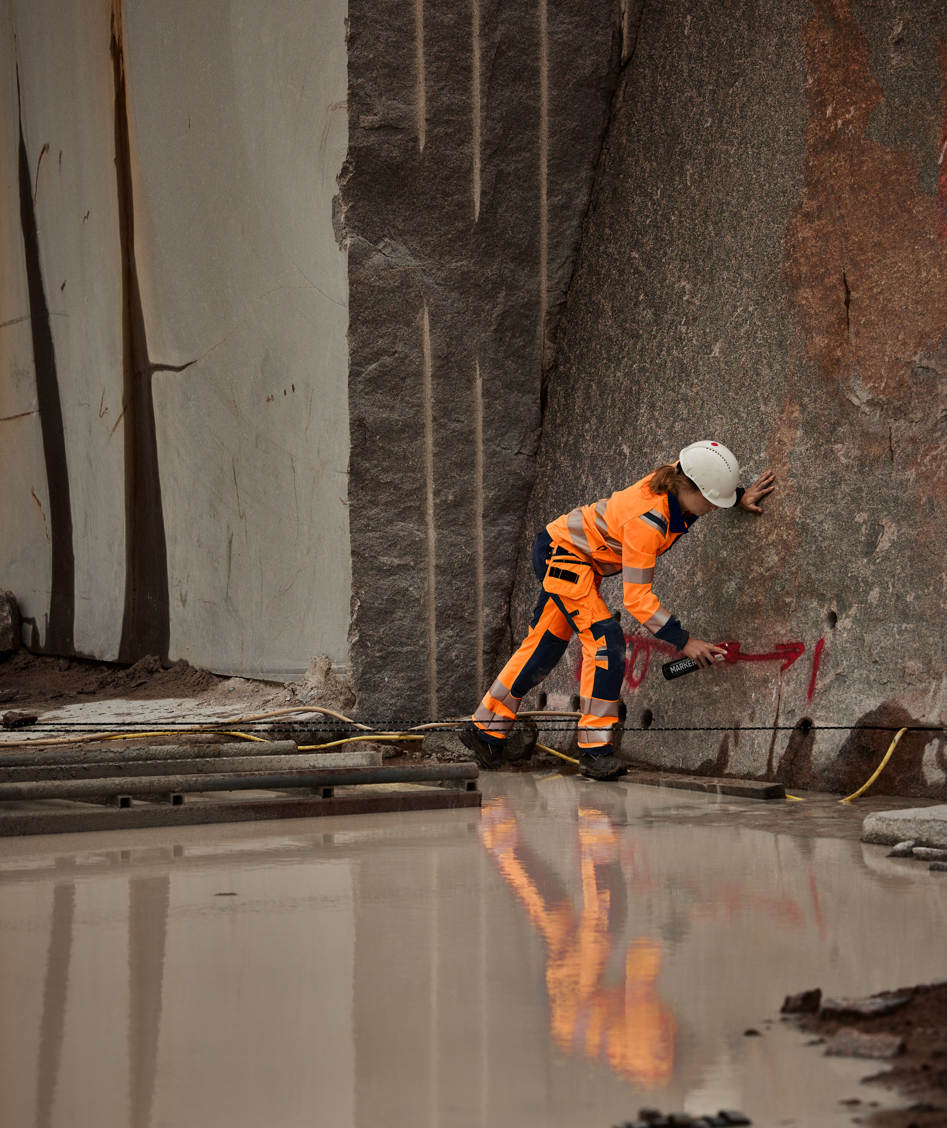 Fristads Green Damen Handwerkerhose 2664 GSTP full stretch, Hi-Vis Orange/Marine, large image number 2