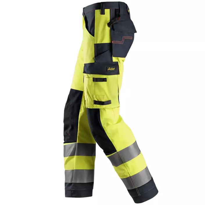Snickers ProtecWork work trousers, Hi-vis Yellow/Marine, large image number 2