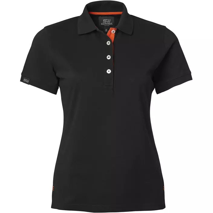 South West Wera women's polo shirt, Black/Orange, large image number 0