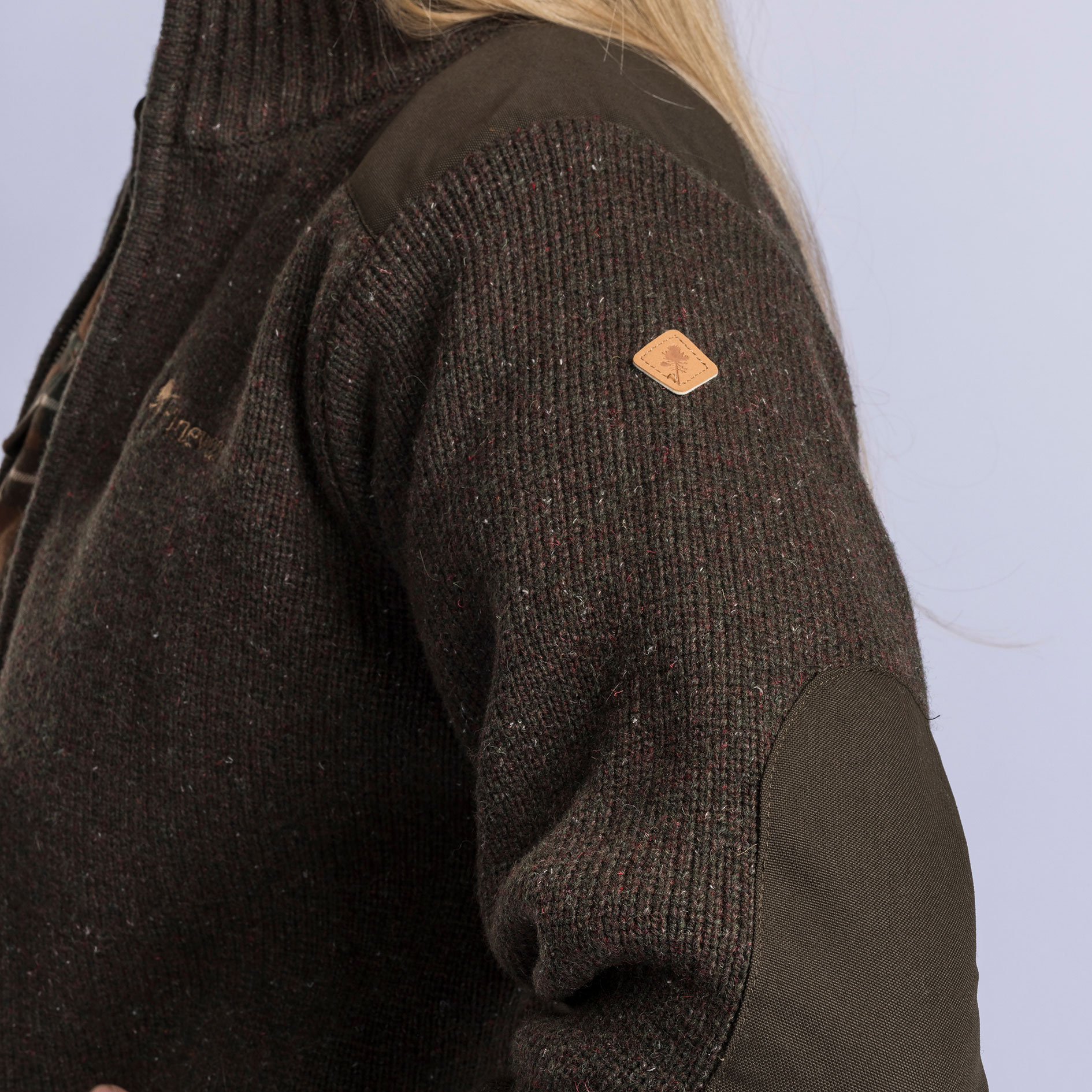 Pinewood Hurricane dame cardigan med uld, Dark brown melange, large image number 5