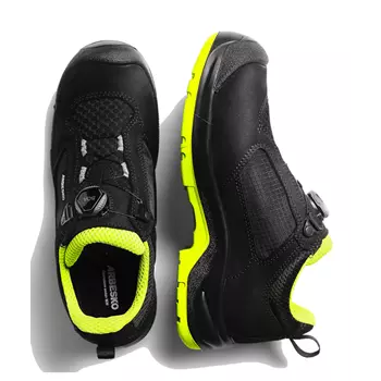 Arbesko 935 safety shoes S1P, Black/Lime