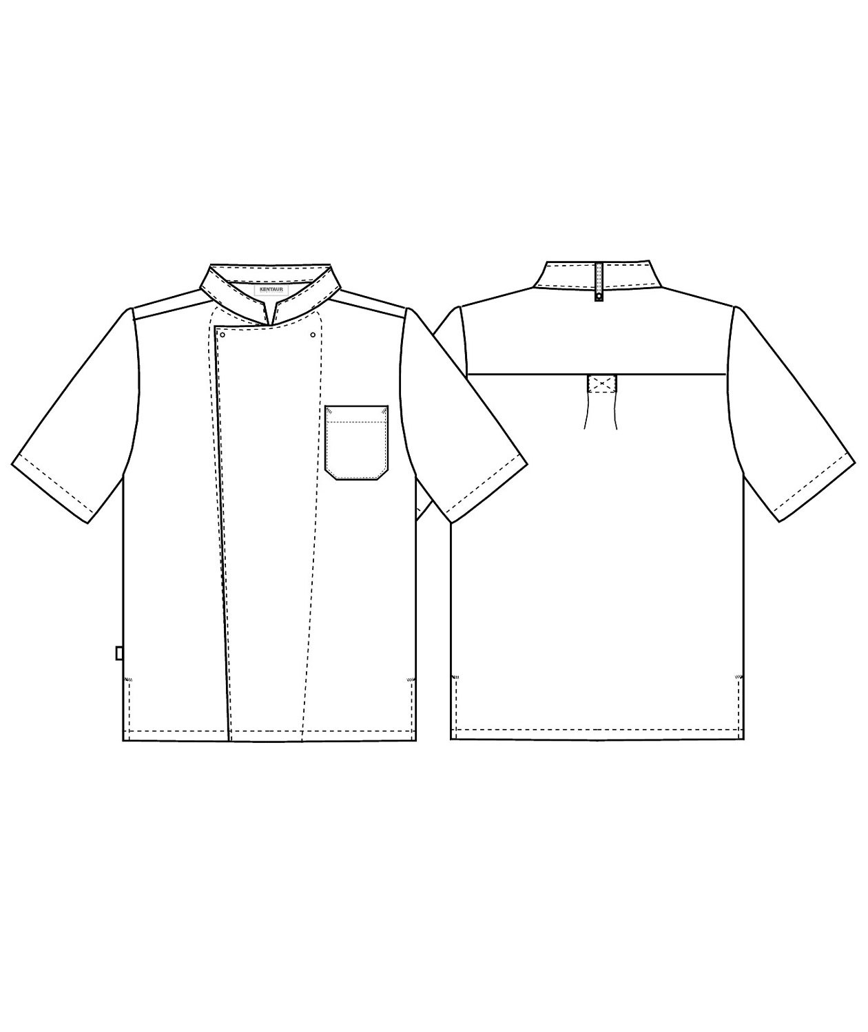 Kentaur kort&aelig;rmet  kokkejakke, Hvid, large image number 3