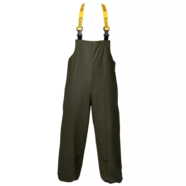 Elka PVC Heavy bib and brace trousers, Olive Green, large image number 0