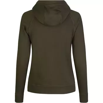 ID women's hoodie with full zipper, Olive Green