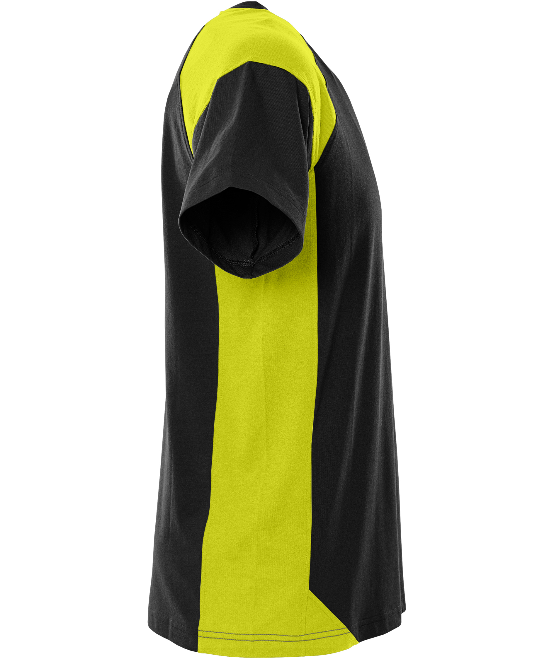 Fristads Heavy T-Shirt 7046 GTM, Schwarz/Hi-Vis Gelb, large image number 2