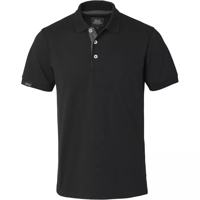 South West Weston polo T-shirt, Black/Grey, large image number 0