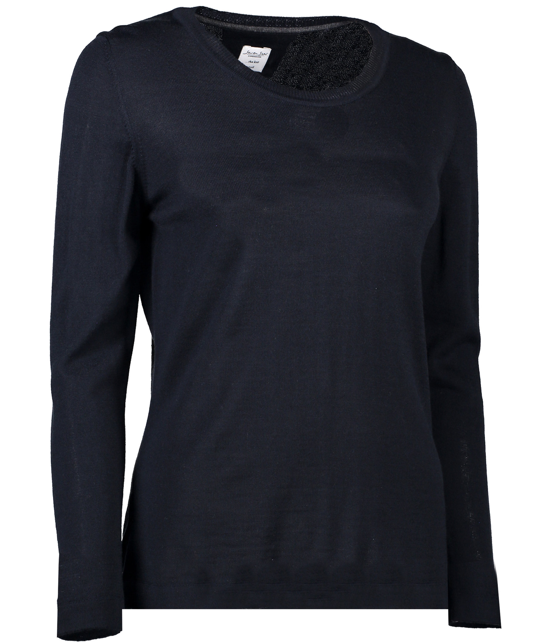Seven Seas dame strikkpullover med merinoull, Navy, large image number 2