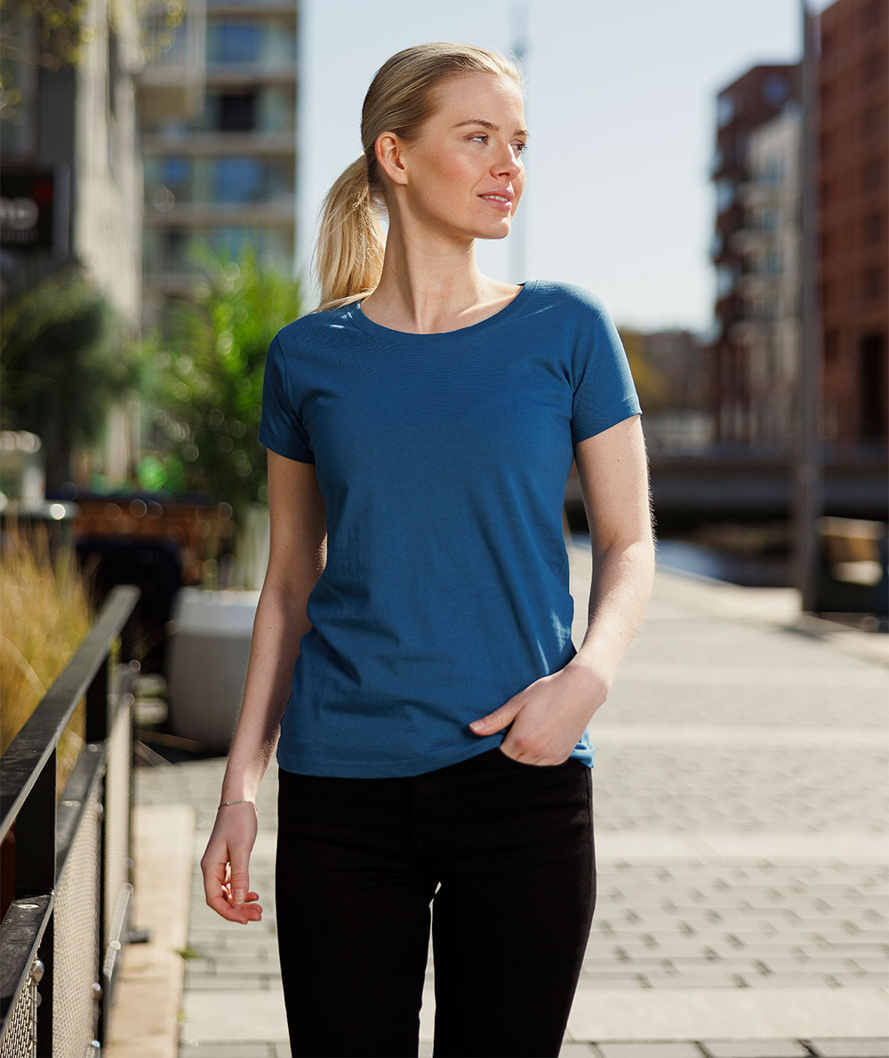 YOU Kos dame T-shirt, Petrolbl&aring;, large image number 1