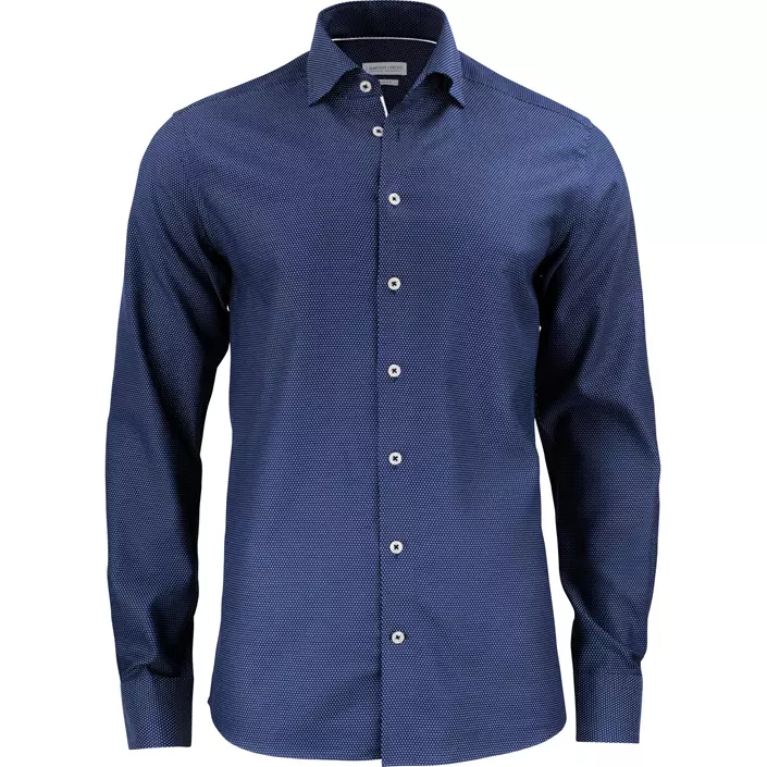 J. Harvest & Frost Purple Bow 49 slim fit skjorte, Navy/White dot, large image number 0