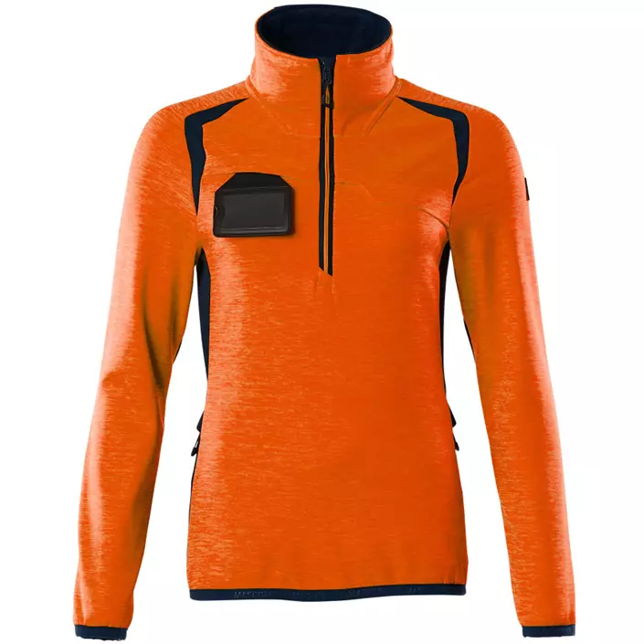 Mascot Accelerate Safe Damen Fleecepullover, Hi-Vis Orange/Dunkel Marine, large image number 0