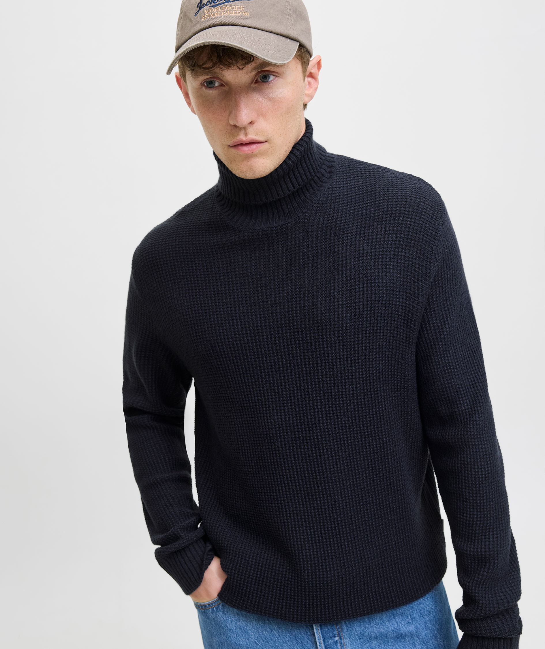 Jack & Jones JJROY stickad polotr&ouml;ja, Sky Captain