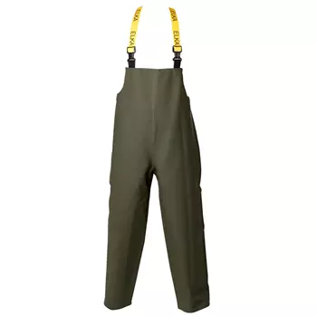 Elka PVC Heavy rain bib and brace trousers, Olive Green