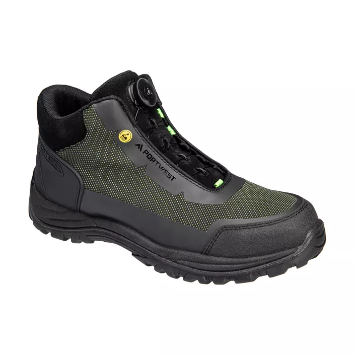 Portwest Girder Composite Mid safety boots S3S, Black/Green, large image number 0