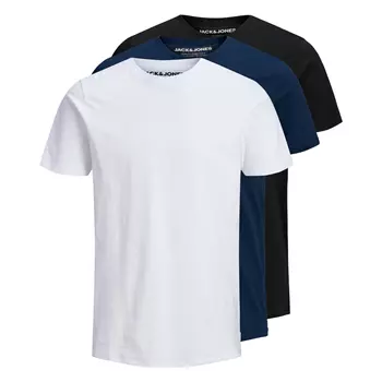 Jack & Jones JJEORGANIC 3-pak T-shirt, Sort/Hvid/Navy