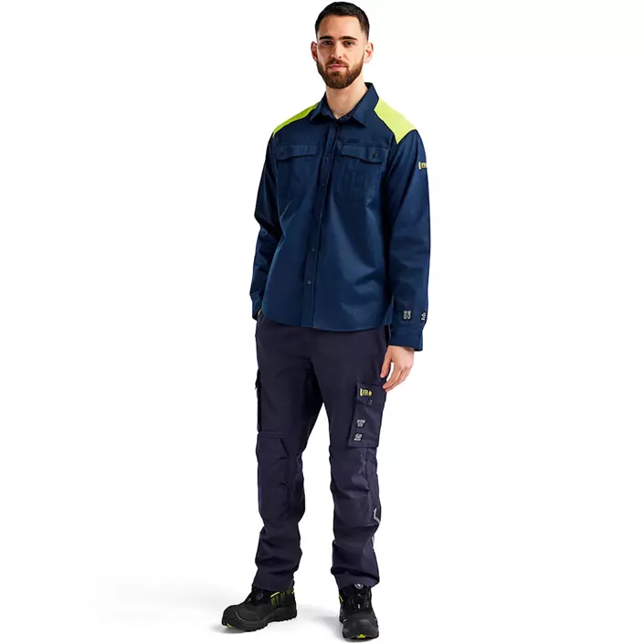 Blåkläder FR arbejdsbukser, Sort/Hi-Vis Gul, large image number 1