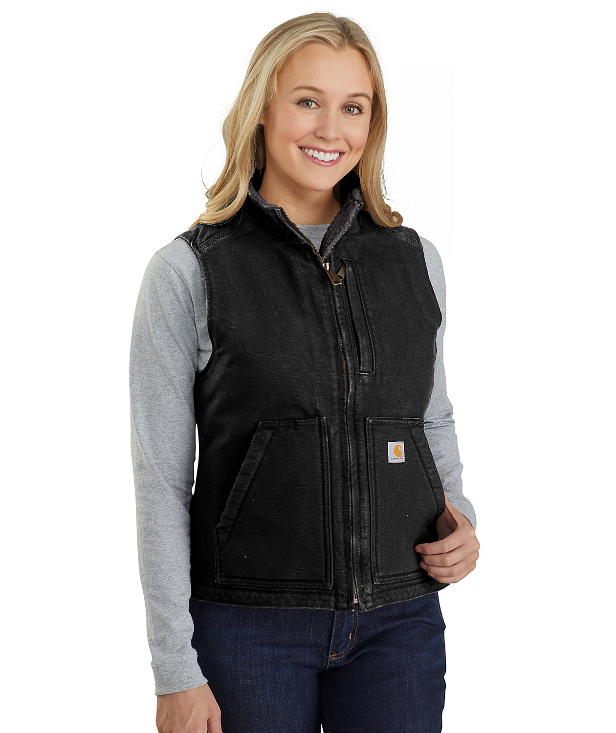 Carhartt Sherpa Mock Damen Weste, Black
