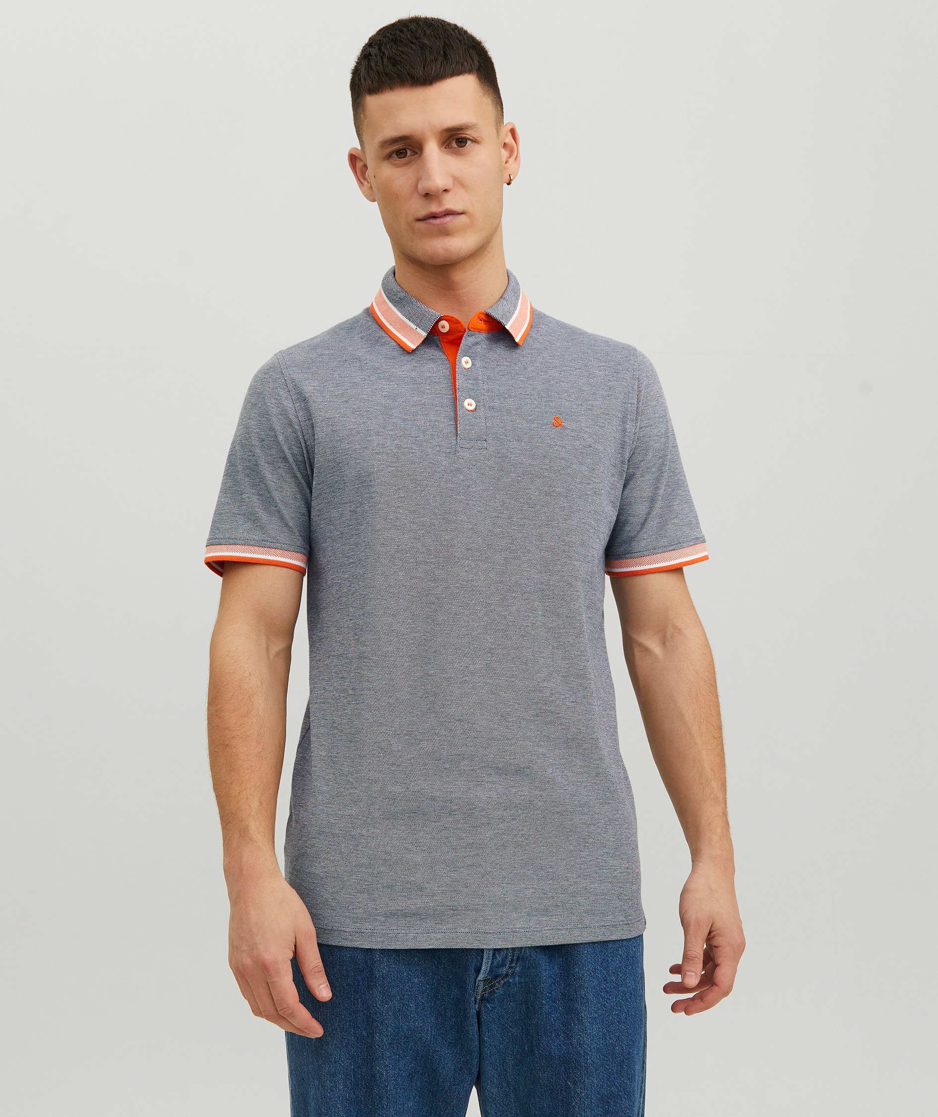 Jack & Jones JJEPAULOS polo shirt, Navy Blazer/Neon