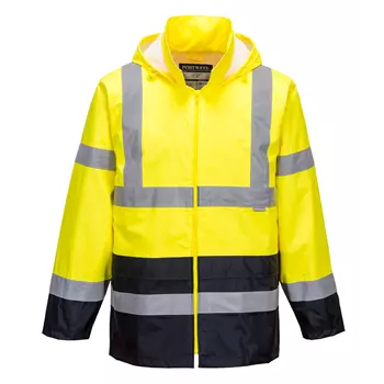 Portwest rain jacket, Hi-Vis yellow/marine