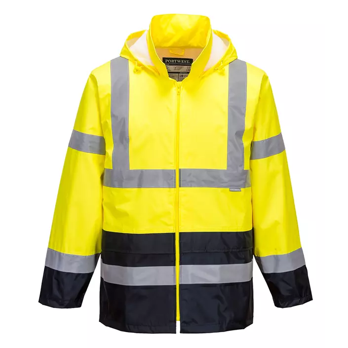 Portwest rain jacket, Hi-Vis yellow/marine, large image number 0