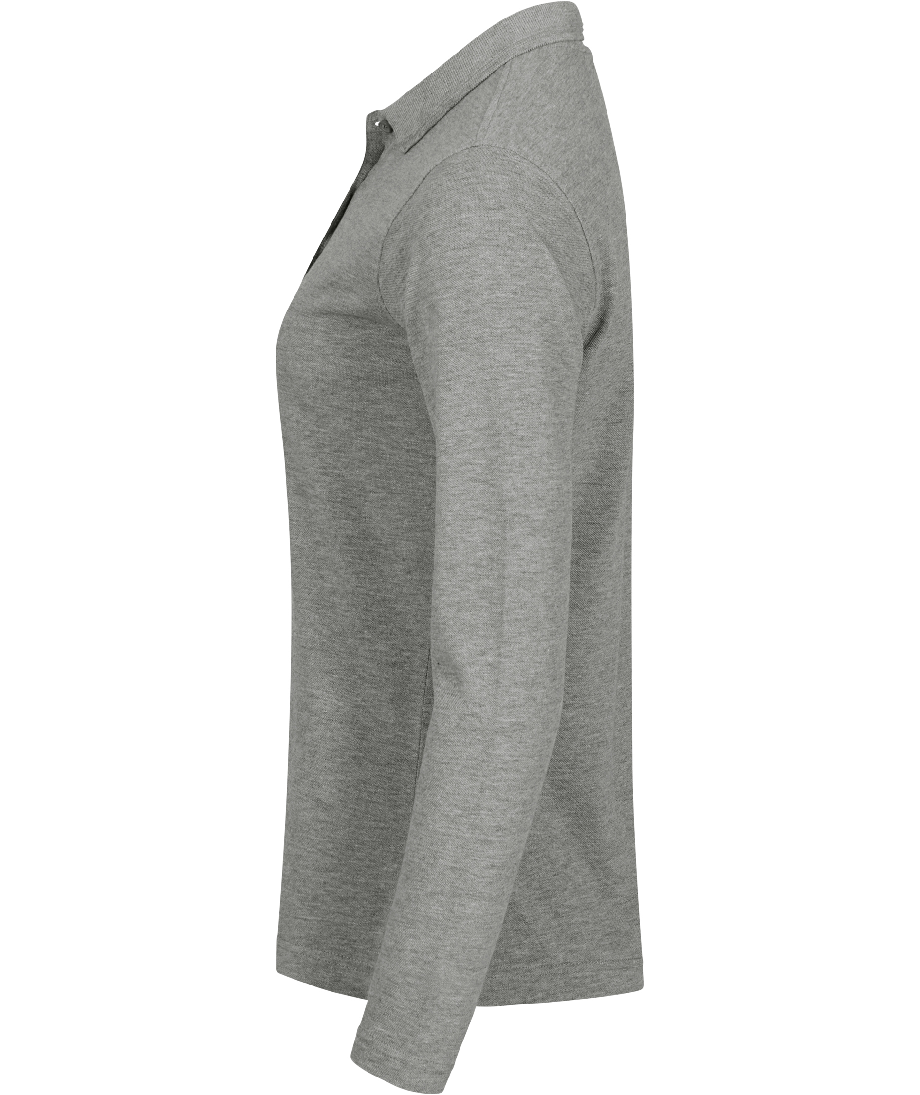 Clique Manhatten women's long-sleeved polo shirt, Grey Melange, large image number 3