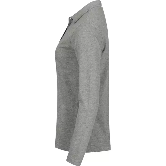 Clique Manhatten women's long-sleeved polo shirt, Grey Melange, large image number 3