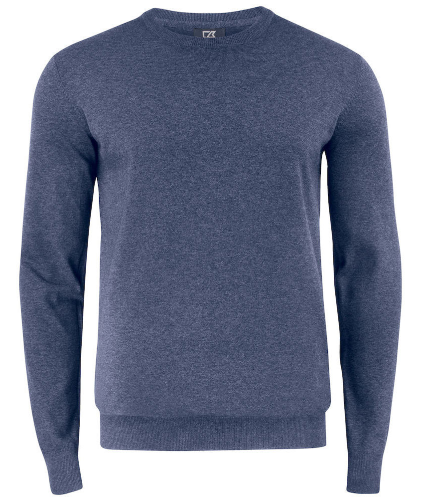 Cutter & Buck Oakville Crewneck, Navy melange, Navy melange, swatch
