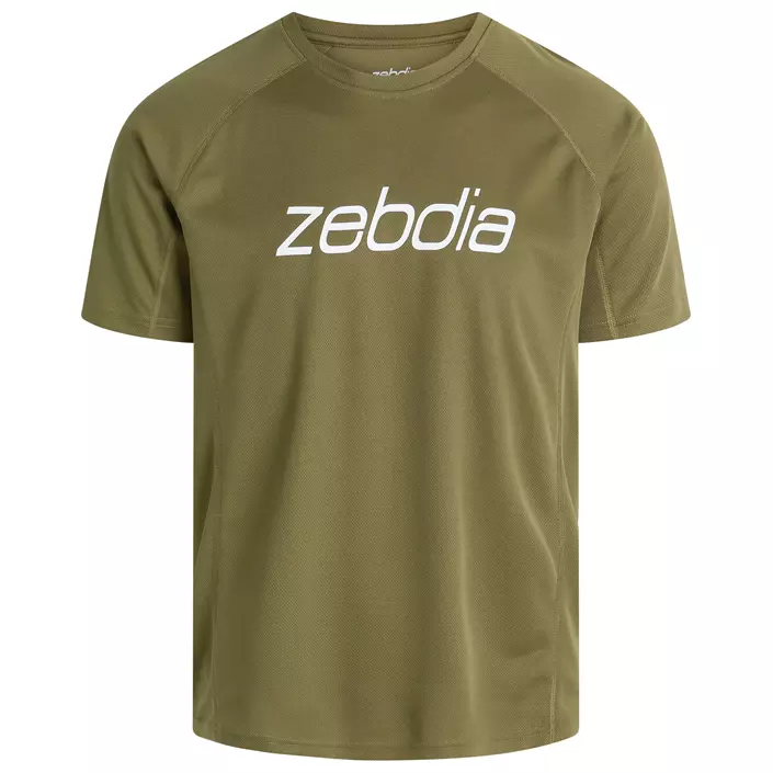 Zebdia sports tee logo T-shirt, Armygrøn, large image number 0