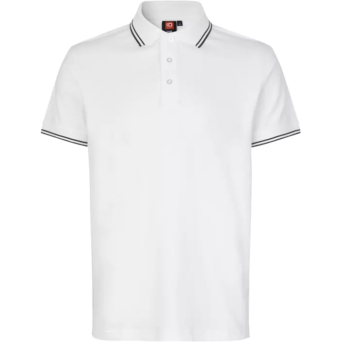 ID Stretch Poloshirt mit Kontrastfarben, Weiß, large image number 0