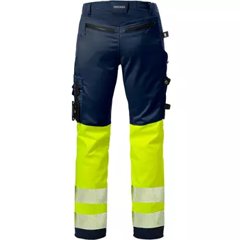 Fristads women's craftsman trousers 2709 PLU, Marine/Hi-Vis yellow