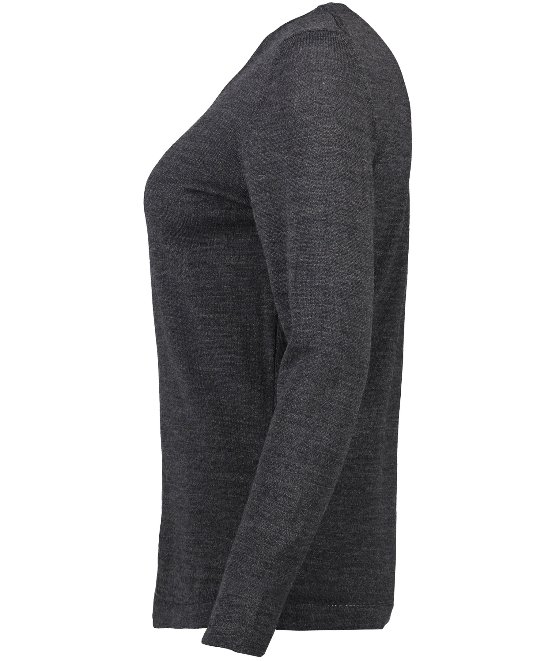 Seven Seas dame strikkpullover med merinoull, Dark Grey Melange, large image number 3