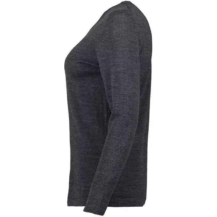 Seven Seas stickad tröja dam med merinoull, Dark Grey Melange, large image number 3