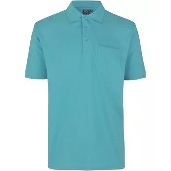 ID PRO Wear Polo T-skjorte med brystlomme, Støvete Aqua