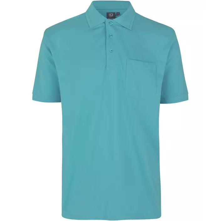 ID PRO Wear Polo T-skjorte med brystlomme, Støvete Aqua, large image number 0