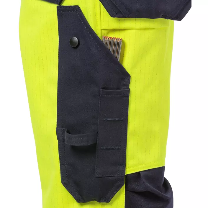 Fristads Flame women's craftsman trousers 2589, Hi-Vis yellow/marine, large image number 2