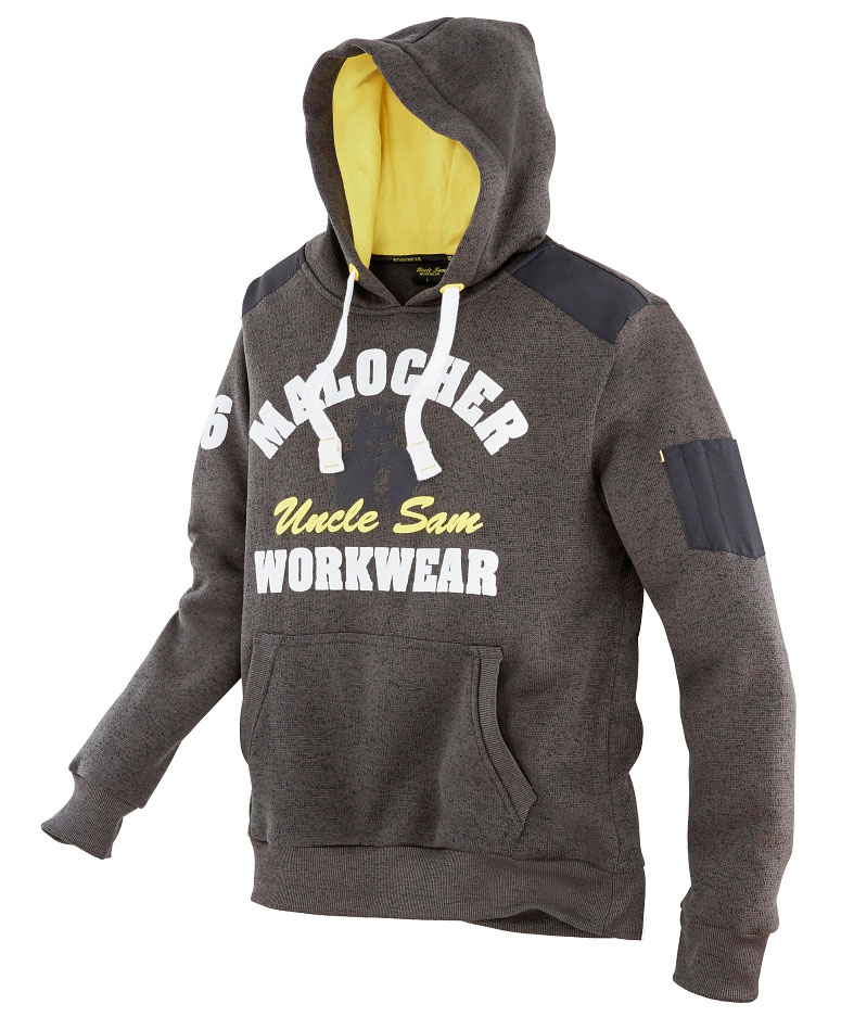 Uncle Sam stickad fleece hoodie, Oliv