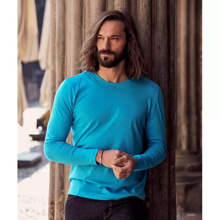 Clique Basic-T langermet T-skjorte, Turquoise, large image number 1