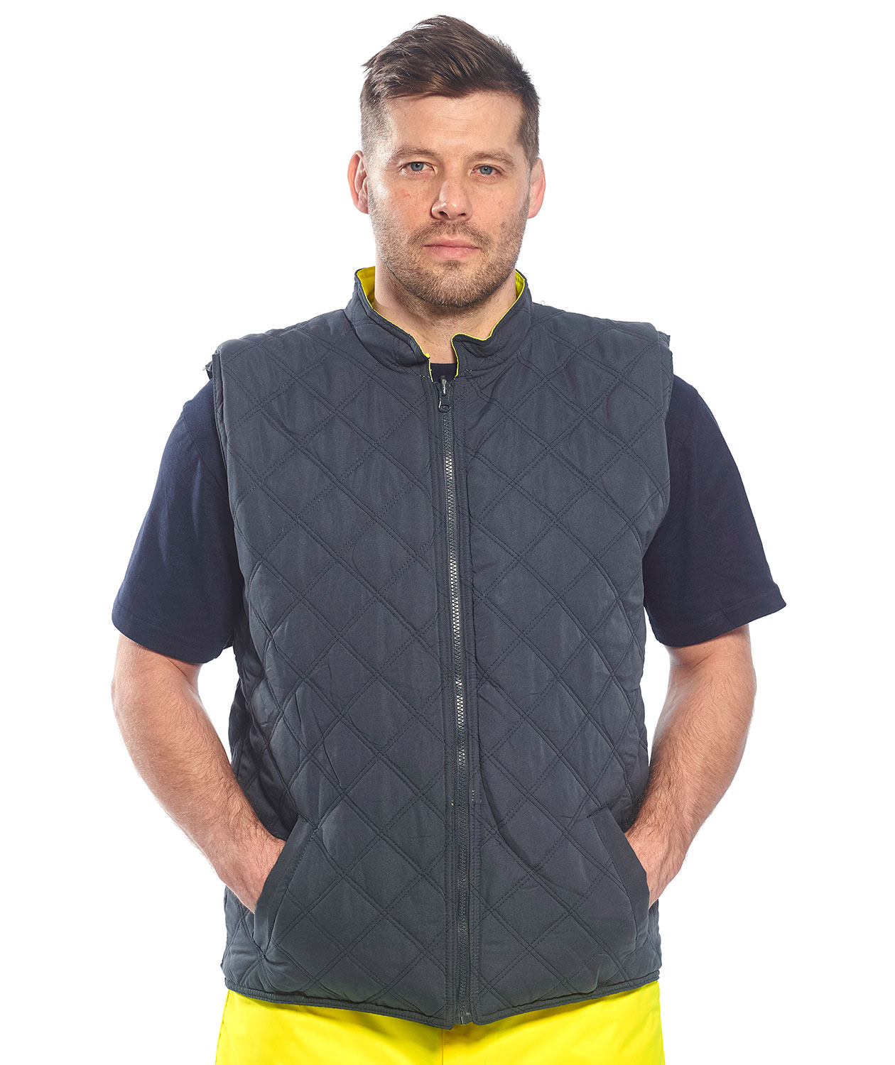 Portwest thermal jacket, Hi-vis Yellow/Marine, large image number 3